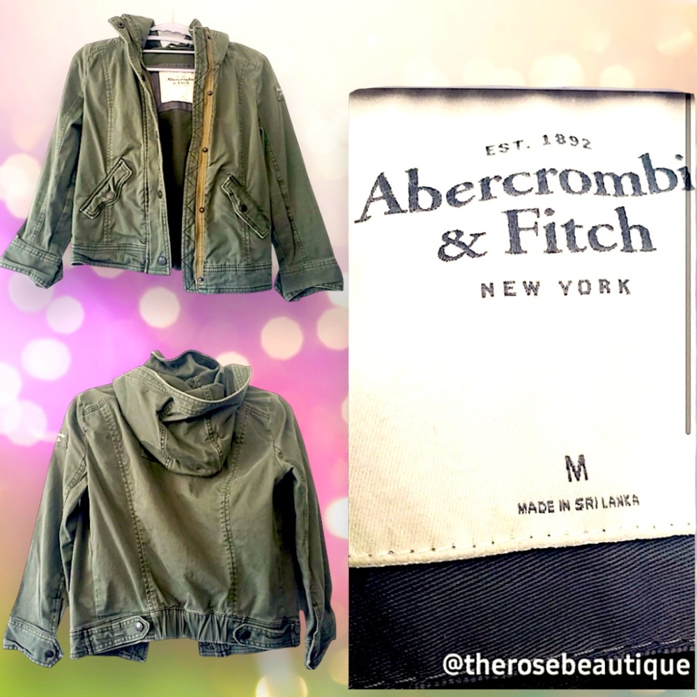 ABERCROMBIE & FITCH Green Zip Up Jacket